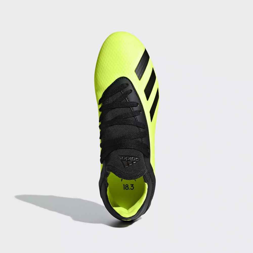 Adidas X 18.3 Firm Ground Tacos de Futbol Amarillos Para Niño (MX-54586)